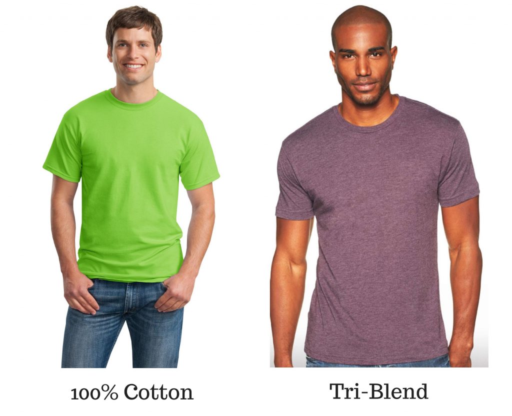 cotton tee shirt and tri-blend tee shirt